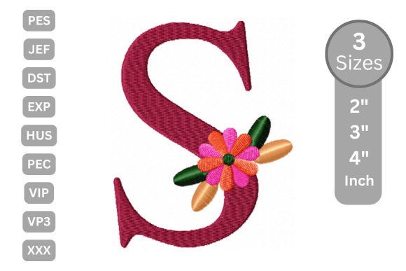 Floral Alphabet Letter - S Embroidery Review