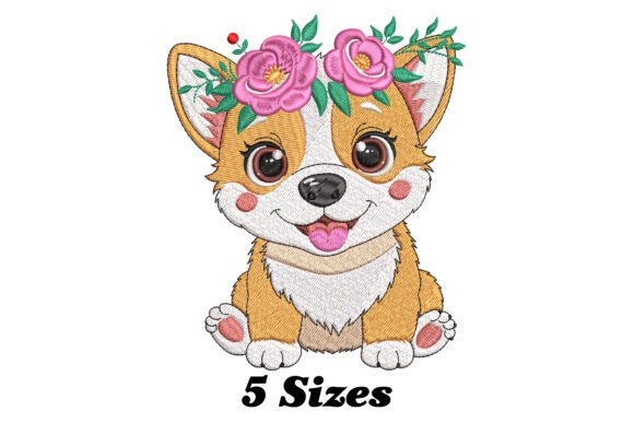 Floral Corgi Puppy Review for Boutique Apparel