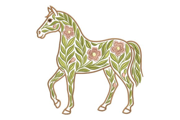 Floral Horse Outline with Flowers Review