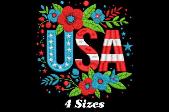 Floral USA 4th of July Embroidery Review