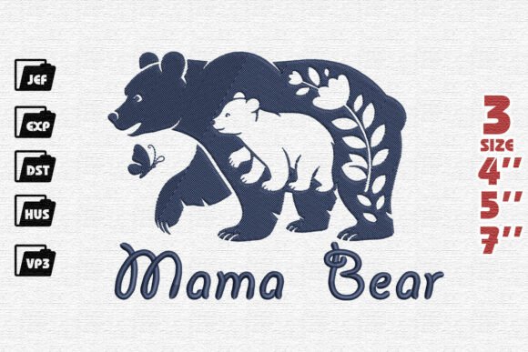 Mama Bear and Cub Embroidery Design Review