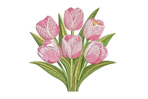 Pink Tulip Bouquet Embroidery Design Review