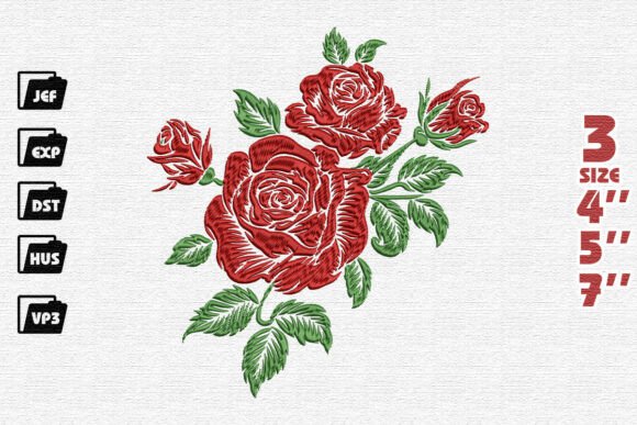 Red Rose Bouquet Embroidery Design Review